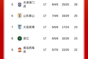 積分榜：國(guó)安吞賽季首敗跌至第二，申花三分領(lǐng)跑&海港蓉城列三四
