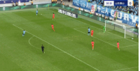 英博1-0領(lǐng)先泰山！劉祝潤內(nèi)切彈地球破門，王大雷撲救不及