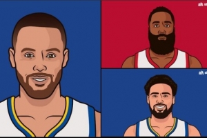 NBA歷史單月三分命中數(shù)紀(jì)錄：庫里96個(gè)遙遙領(lǐng)先 哈登第2&克萊第3