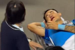 ??廖力生遭對手“爆頭”，視頻顯示嘴角嚴(yán)重出血&被救護(hù)車送醫(yī)